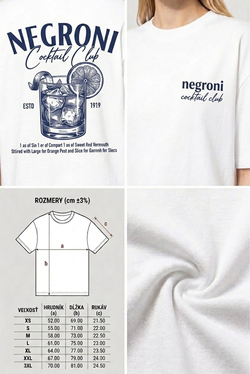 Tričko Negroni - Unisex Oversize