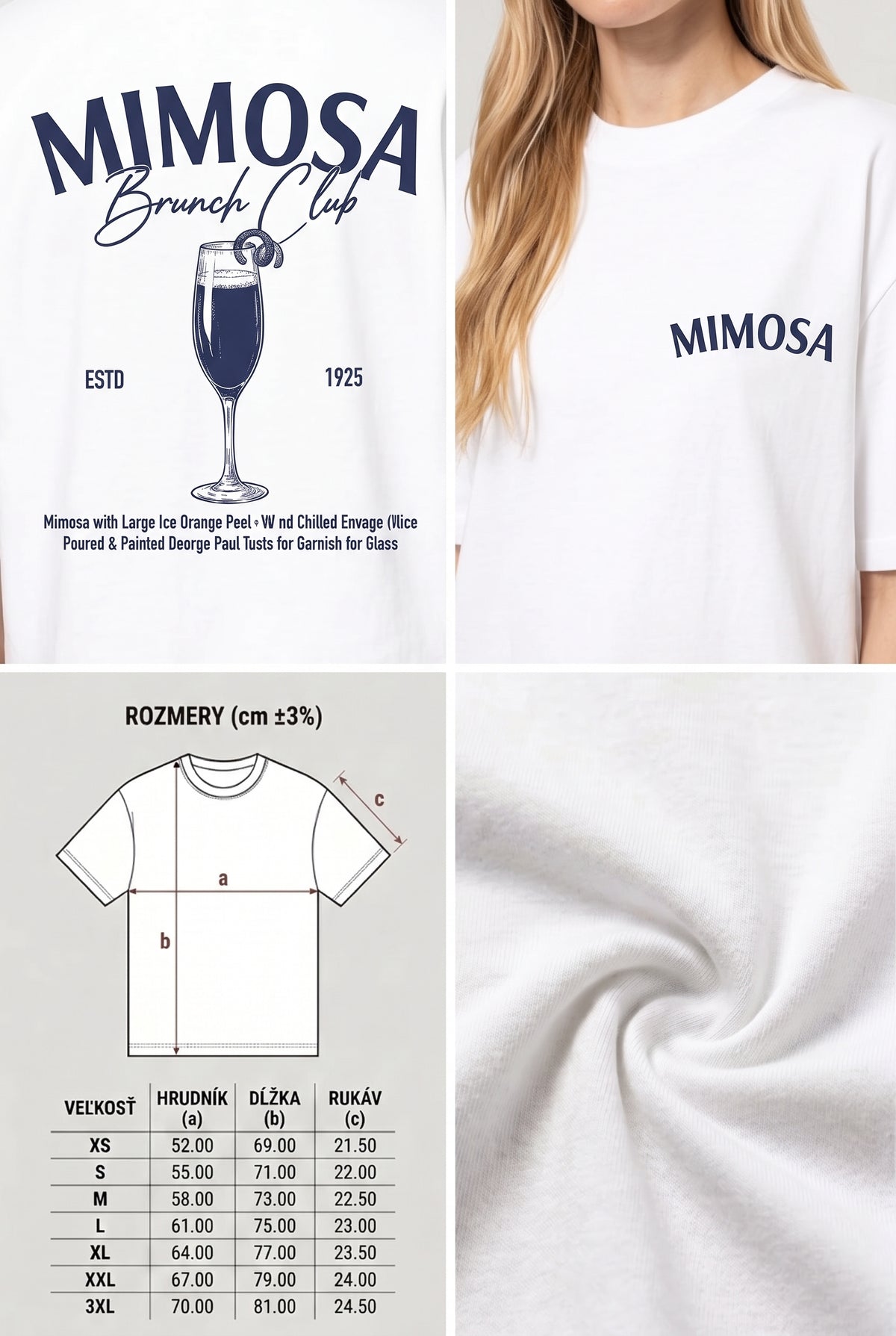 Tričko Mimosa - Unisex Oversize