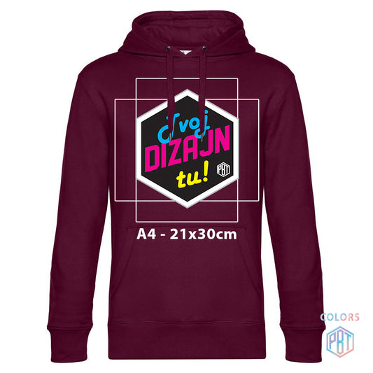 Mikina Hoodie s vlastnou potlačou "A4"